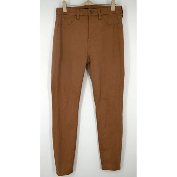 NWOT 7 for all Mankind Wax Coated High Waisted Skinny Jeans Gold 29 - Picture 2 of 5